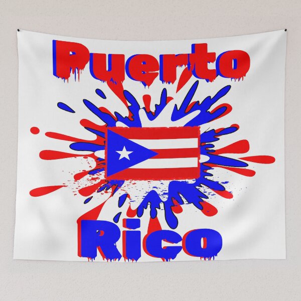 Item preview, Puerto Rico paint splatter art design with Puerto Rican flag colors designed and sold by Verle-art.