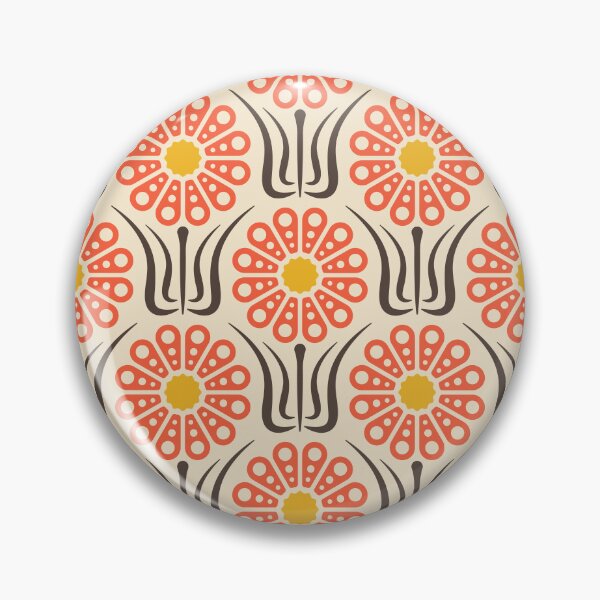 Item preview, KF 0075 E - Retro Vintage Daisy Flower 70s Modern Geometric Floral Pattern designed and sold by KhakiFinch.