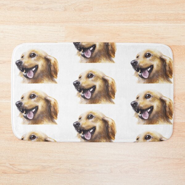 Item preview, Happy Golden Retriever dog watercolour painting designed and sold by Funsize-Art.