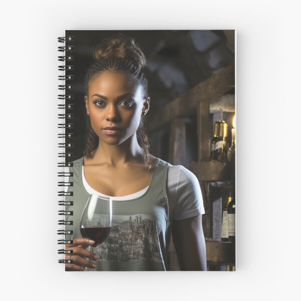 Item preview, African Lady Sommelier Decanting Wine for Upscale Restaurant designed and sold by TheBrainArt.