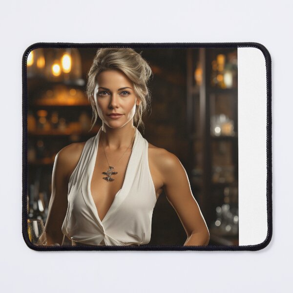 Item preview, Lady Sommelier Pairing Wine for Upscale Restaurant designed and sold by TheBrainArt.