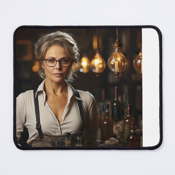 Item preview, Senior Lady Sommelier Unveiling Wine for Upscale Restaurant designed and sold by TheBrainArt.