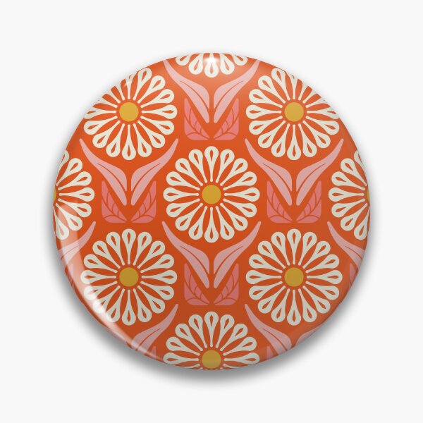 Item preview, KF 0077 F - Vintage Retro Dahlia Flower 70s Modern Geometric Floral Pattern designed and sold by KhakiFinch.