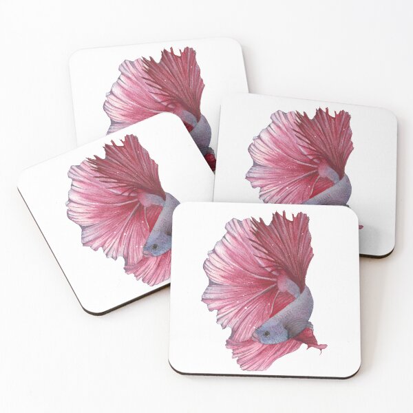 Item preview, Pink Betta Fish Watercolor Design designed and sold by ElomaArts.