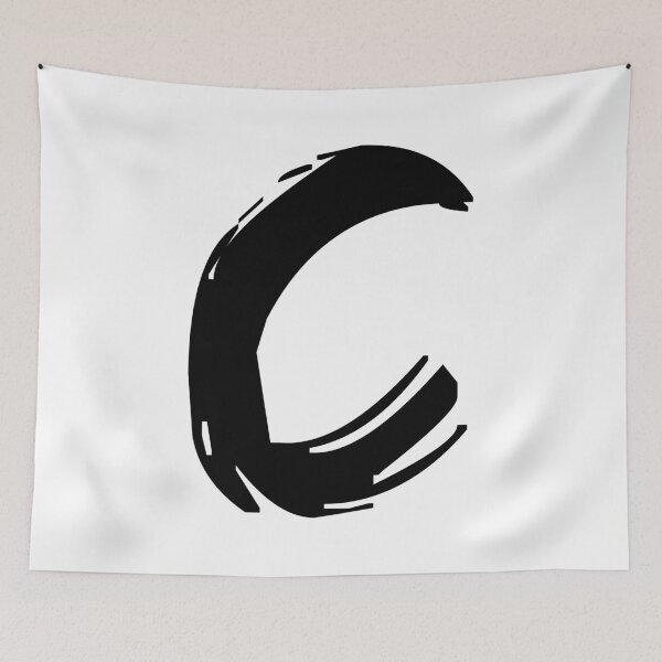 Item preview, C BRUSH STYLE CAPITAL LETTER INITIAL T-SHIRT MODERN MINIMALIST FONT LOGO TYPEFACE LETTERING TYPOGRAPHY TEE designed and sold by prezziefactory.