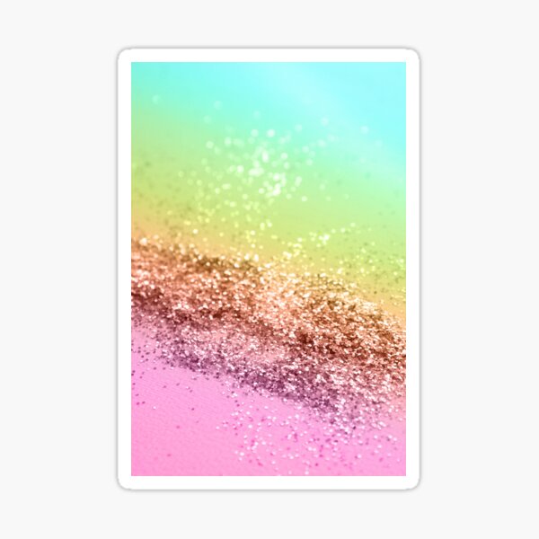 Rainbow Girls Glitter #2 (Faux Glitter) #shiny #decor #art Sticker