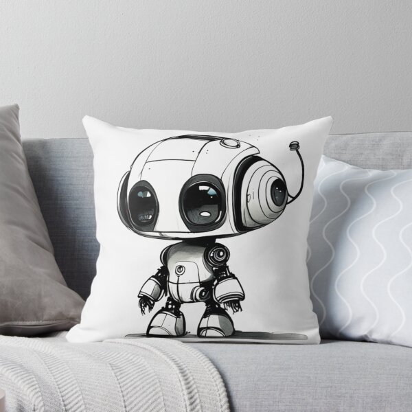Item preview, Cute Little Robot Black and White Design for T-Shirts and Canvas designed and sold by byaz3.
