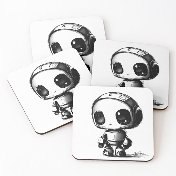 Item preview, Cute Little Robot Black and White Design for T-Shirts and Canvas designed and sold by byaz3.