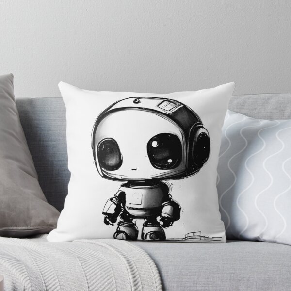 Item preview, Cute Little Robot Black and White Design for T-Shirts and Canvas designed and sold by byaz3.