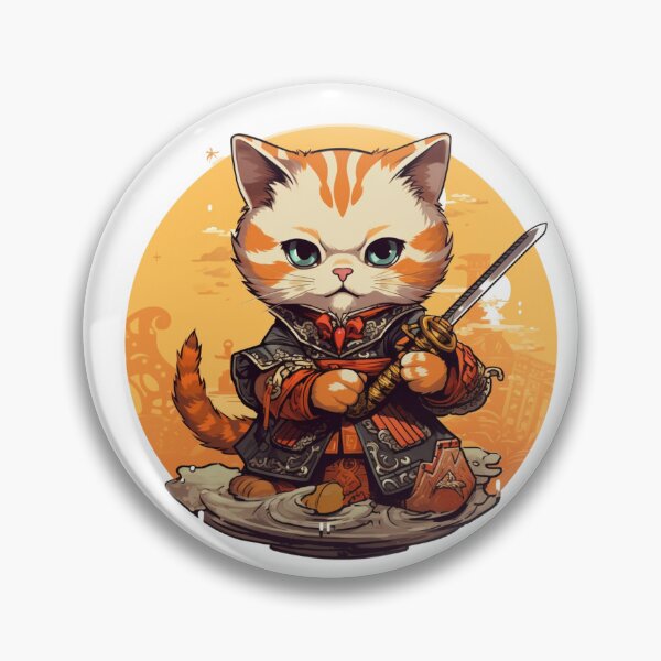 Item preview, cat in armor art designed and sold by printiesart.