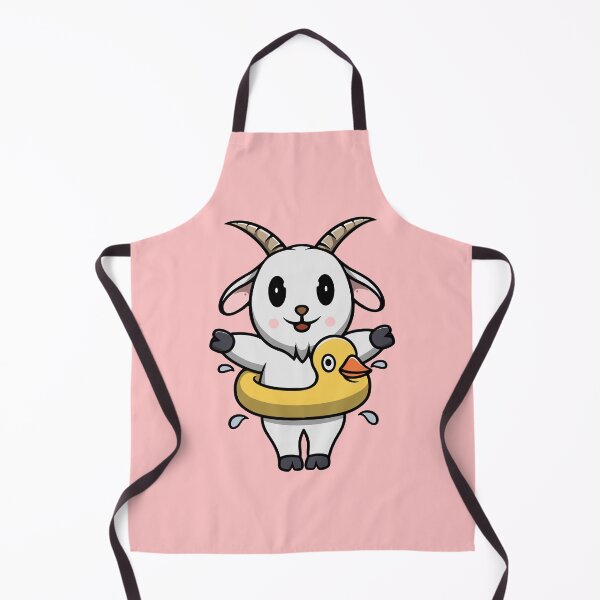 Item preview, Cute goat with duck floater illustration designed and sold by cubbone.