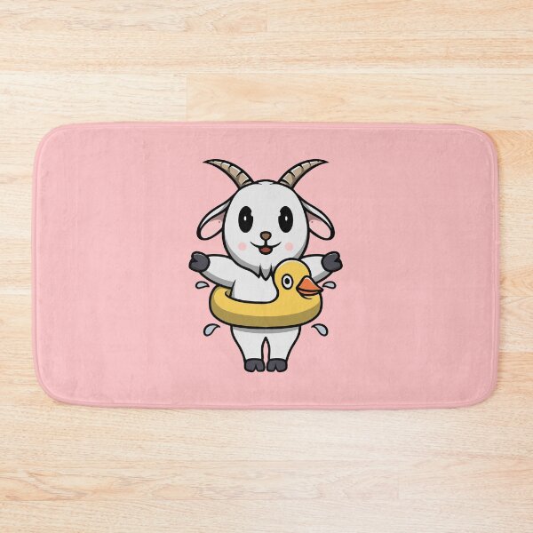 Item preview, Cute goat with duck floater illustration designed and sold by cubbone.