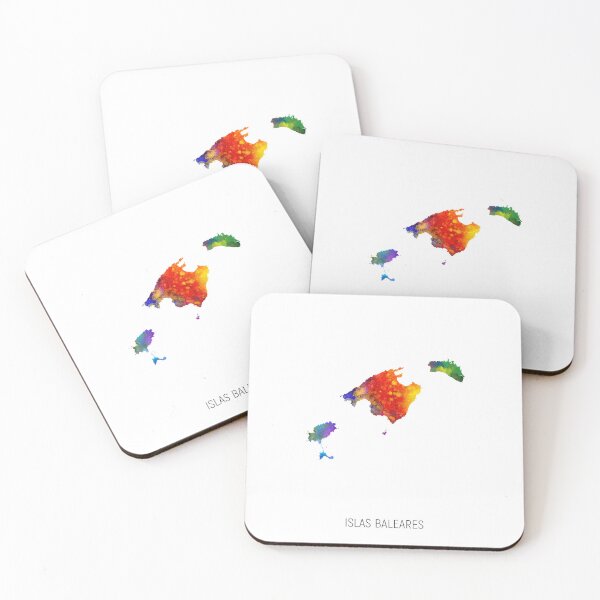 Item preview, Islas Baleares Watercolor Map designed and sold by ArtPrints.
