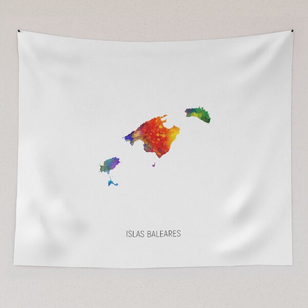 Item preview, Islas Baleares Watercolor Map designed and sold by ArtPrints.