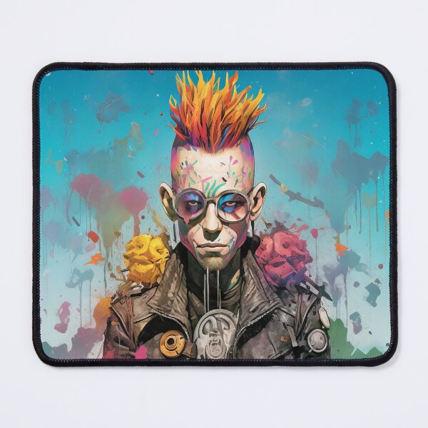 Item preview, Flowerpunk Portrait - Eclectic Style with Cyberpunk and Punk Rock Elements designed and sold by Piotrek0001.