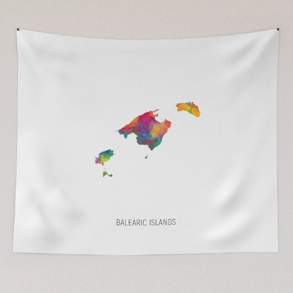 Item preview, Balearic Islands Watercolor Map designed and sold by ArtPrints.