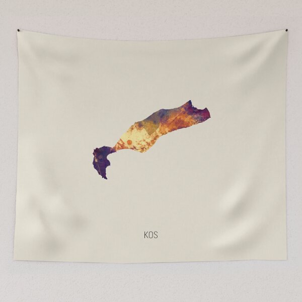 Item preview, Kos Watercolor Map designed and sold by ArtPrints.