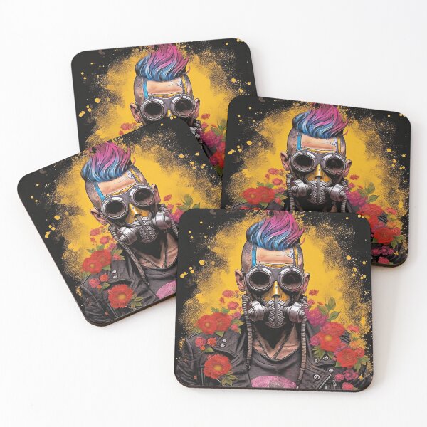 Item preview, Flowerpunk Portrait - Eclectic Style with Cyberpunk and Punk Rock Elements designed and sold by Piotrek0001.