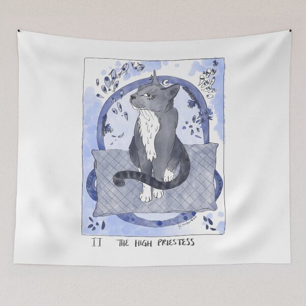 Item preview, The High Priestess Tarot Cat  designed and sold by Marcypaws.