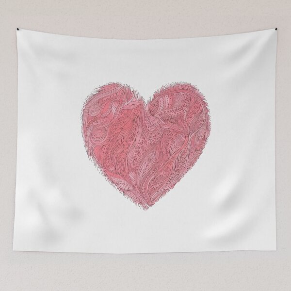 Item preview, Heart - Cute Floral Pink Heart Love Women Girls Wife Mom designed and sold by farhanhafeez.