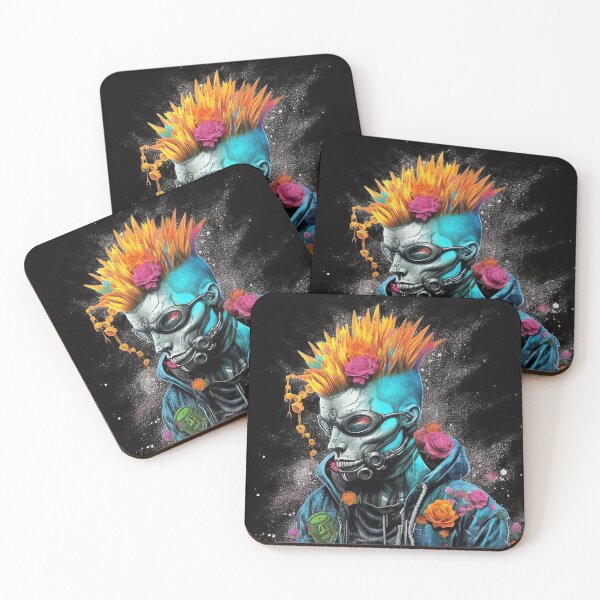 Item preview, Flowerpunk Portrait - Eclectic Style with Cyberpunk and Punk Rock Elements designed and sold by Piotrek0001.