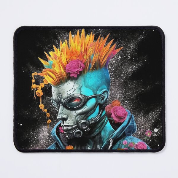 Item preview, Flowerpunk Portrait - Eclectic Style with Cyberpunk and Punk Rock Elements designed and sold by Piotrek0001.