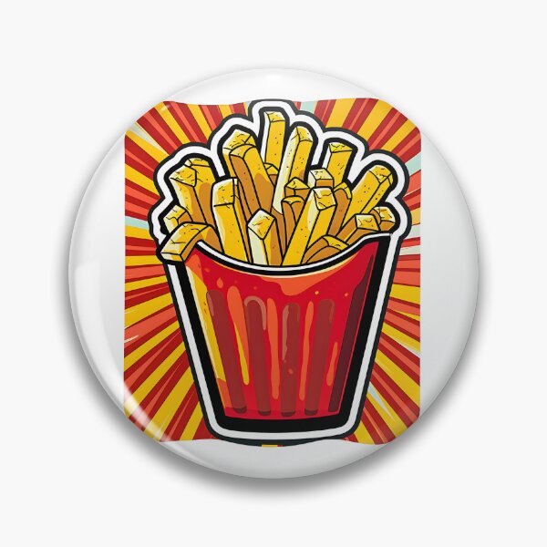 Item preview, Pop Art Fries - Deliciosas papas fritas Pegatina designed and sold by UrsaStick.