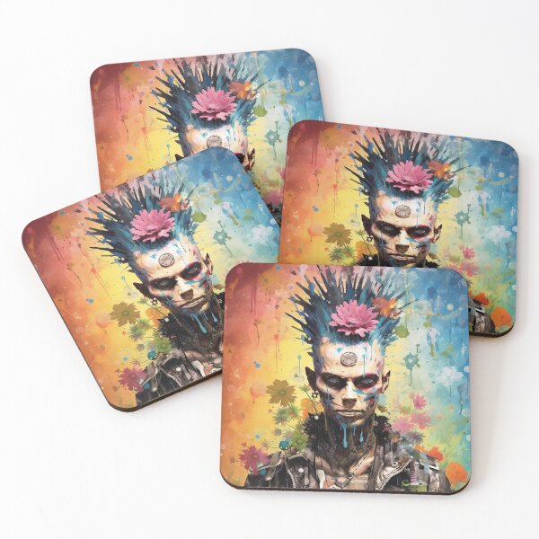 Item preview, Flowerpunk Portrait - Eclectic Style with Cyberpunk and Punk Rock Elements designed and sold by Piotrek0001.