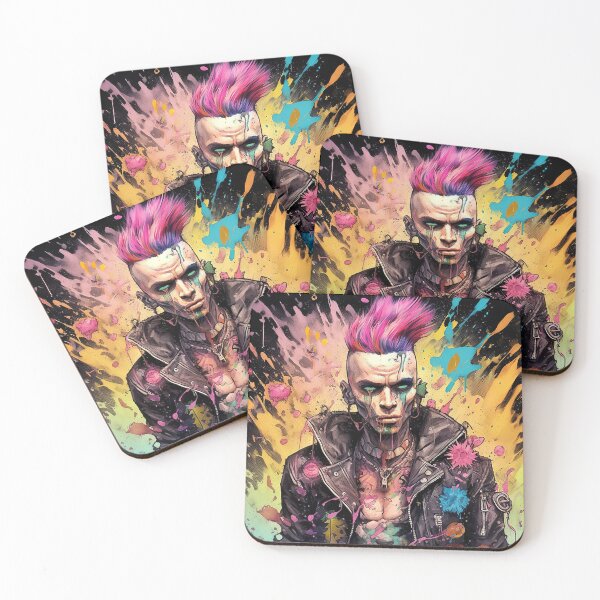 Item preview, Flowerpunk Portrait - Eclectic Style with Cyberpunk and Punk Rock Elements designed and sold by Piotrek0001.