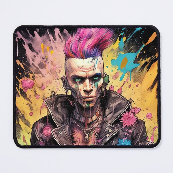 Item preview, Flowerpunk Portrait - Eclectic Style with Cyberpunk and Punk Rock Elements designed and sold by Piotrek0001.