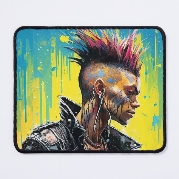 Item preview, Flowerpunk Portrait - Eclectic Style with Cyberpunk and Punk Rock Elements designed and sold by Piotrek0001.