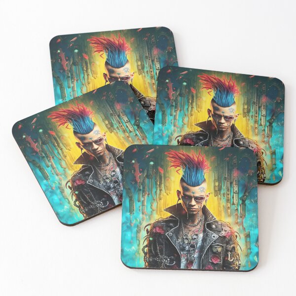 Item preview, Flowerpunk Portrait - Eclectic Style with Cyberpunk and Punk Rock Elements designed and sold by Piotrek0001.