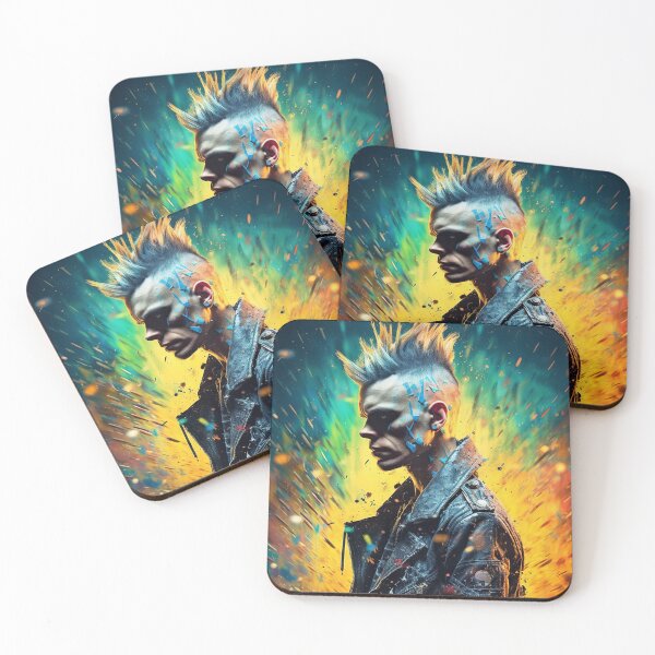 Item preview, Flowerpunk Portrait - Eclectic Style with Cyberpunk and Punk Rock Elements designed and sold by Piotrek0001.