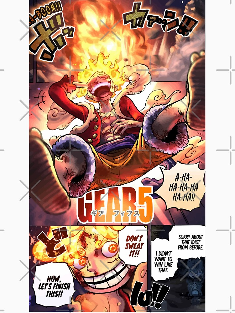 Gear 5 colored manga panel Sticker for Sale by YourDemonSlayer