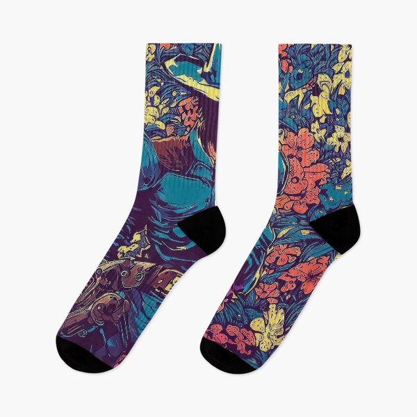 Item preview, Colorful retro vintage anime cowboy on flowers garden floral pattern designed and sold by TomFrontierArt.