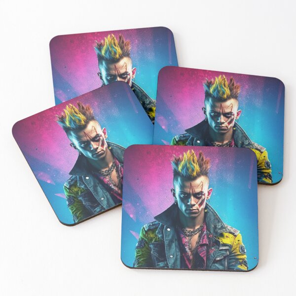 Item preview, Flowerpunk Portrait - Eclectic Style with Cyberpunk and Punk Rock Elements designed and sold by Piotrek0001.