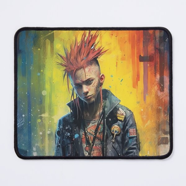 Item preview, Flowerpunk Portrait - Eclectic Style with Cyberpunk and Punk Rock Elements designed and sold by Piotrek0001.