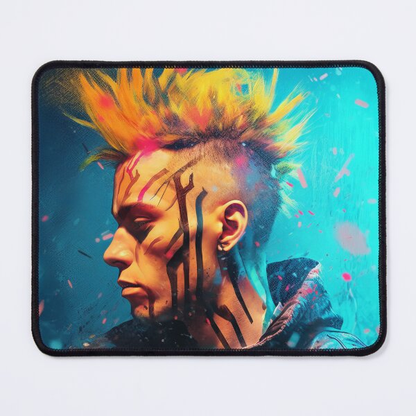 Item preview, Flowerpunk Portrait - Eclectic Style with Cyberpunk and Punk Rock Elements designed and sold by Piotrek0001.