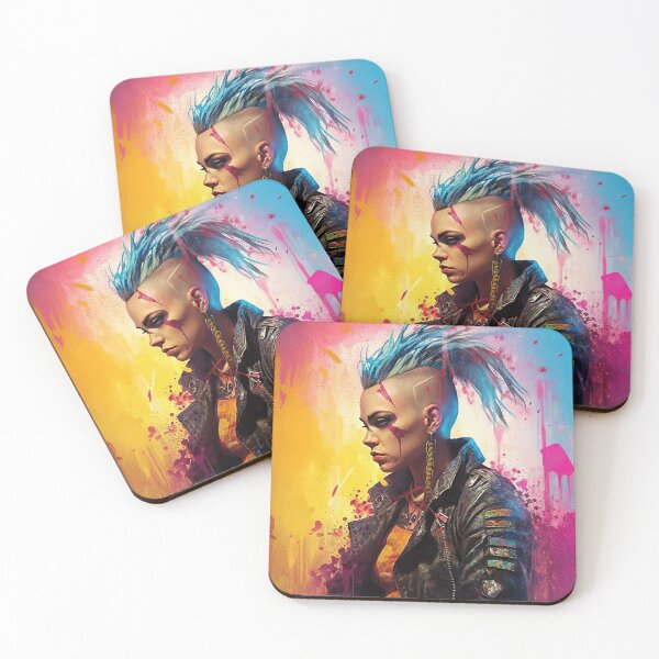 Item preview, Flowerpunk Portrait - Eclectic Style with Cyberpunk and Punk Rock Elements designed and sold by Piotrek0001.