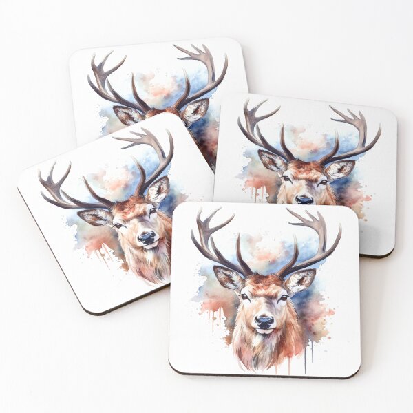Item preview, a deer portrait watercolour designed and sold by farizhilmi.