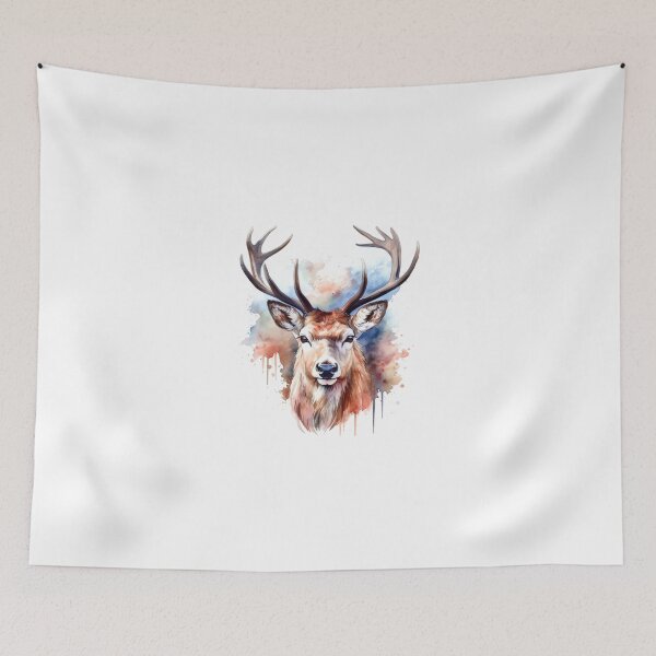 Item preview, a deer portrait watercolour designed and sold by farizhilmi.