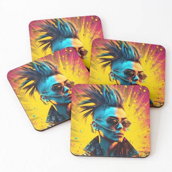 Item preview, Flowerpunk Portrait - Eclectic Style with Cyberpunk and Punk Rock Elements designed and sold by Piotrek0001.