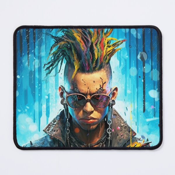 Item preview, Flowerpunk Portrait - Eclectic Style with Cyberpunk and Punk Rock Elements designed and sold by Piotrek0001.