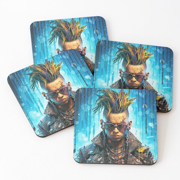 Item preview, Flowerpunk Portrait - Eclectic Style with Cyberpunk and Punk Rock Elements designed and sold by Piotrek0001.