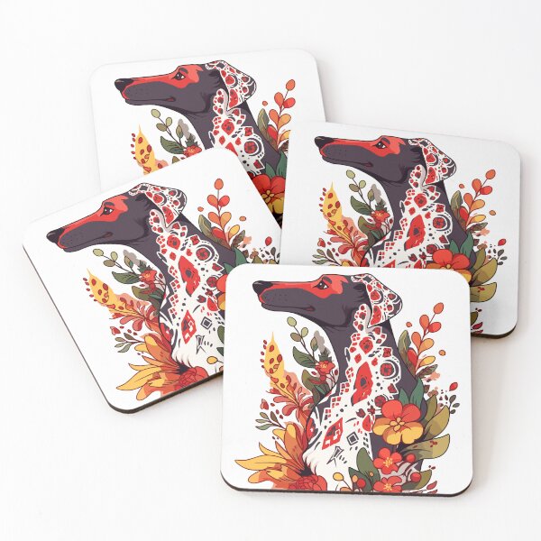Item preview, Folklore floral dog designed and sold by EmeraldeaArt.
