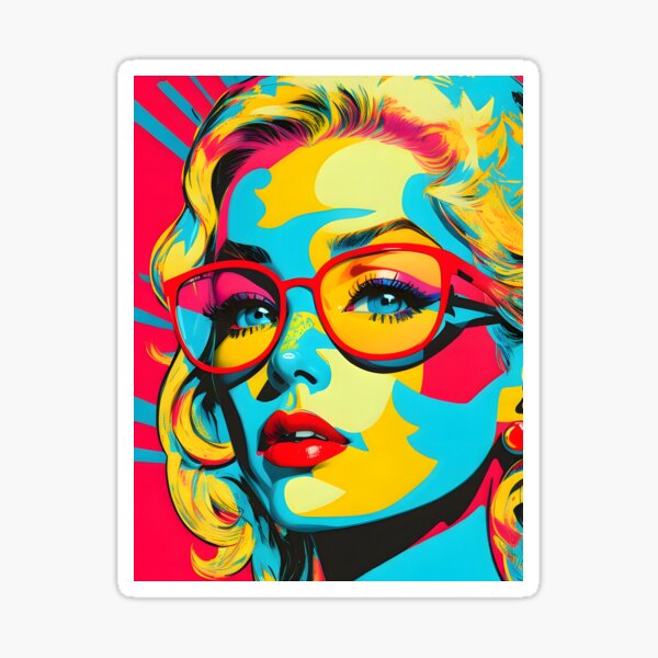 Item preview, Pop art woman with glasses | Woman Portrait | Colorful | Stylish | digital art designed and sold by RPDesigns91.