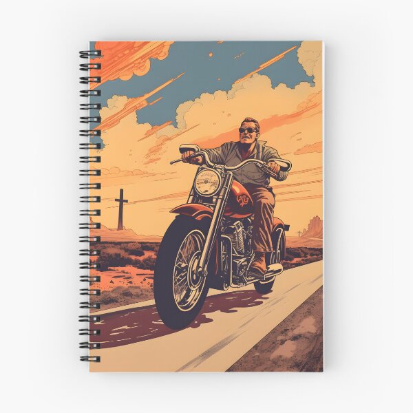 Item preview, Vintage Desert Ride - Motocicleta estilo cómic Póster designed and sold by UrsaStick.