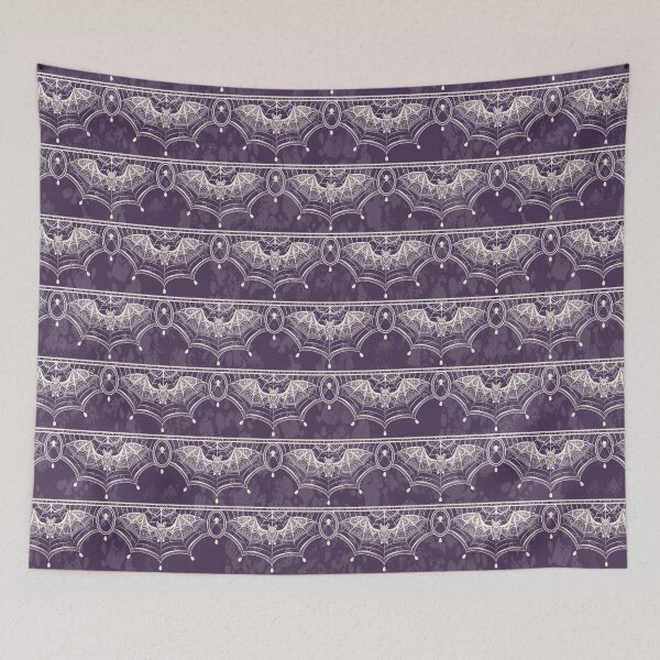Item preview, Bat Lace Trim - Plum designed and sold by appleyards.