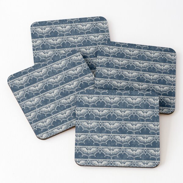 Item preview, Bat Lace Trim - Crow Blue designed and sold by appleyards.
