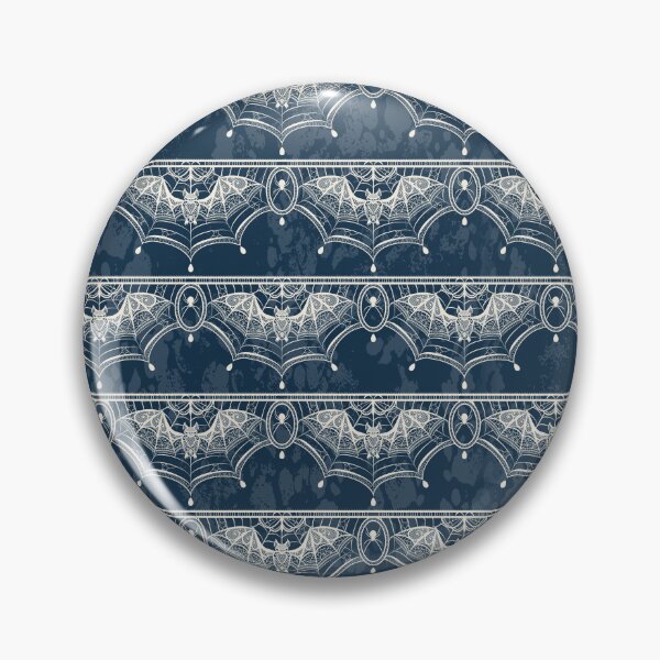 Item preview, Bat Lace Trim - Crow Blue designed and sold by appleyards.